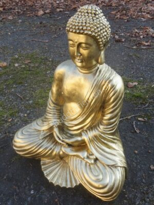 Buddhastatue sitzend in gold 42 cm hoch