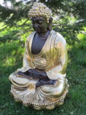 Buddhafigur meditierend zweifarbig gold/schwarz 41 cm hoch
