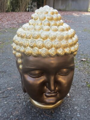 Statue Buddhakopf mittel, in gold/braun  53 cm hoch