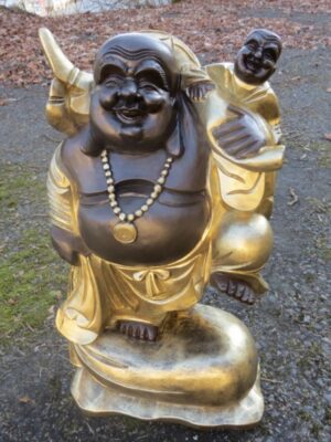 Lachendes Buddhadoppel chinesisch 48 cm hoch
