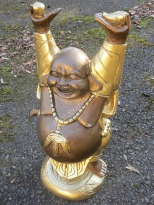 Lachender Buddha mit Kugel und Vase, 60 cm hoch