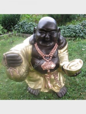 Lachender Buddha , drei farbig mit Kette, 73 cm hoch