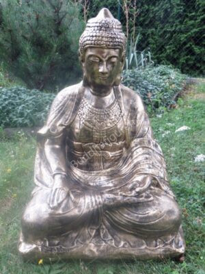 Thailändische Buddha Figur sitzend in gold, 71 cm hoch